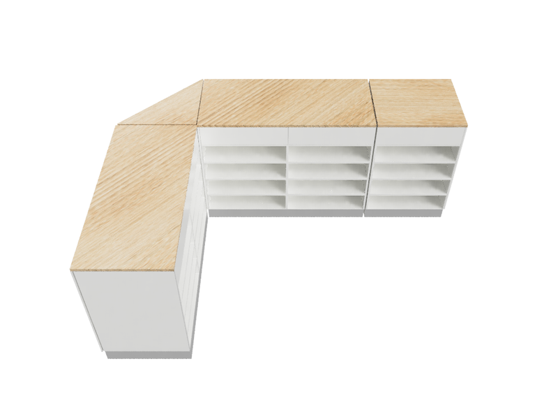 Flexi Counter Oak L- Shape