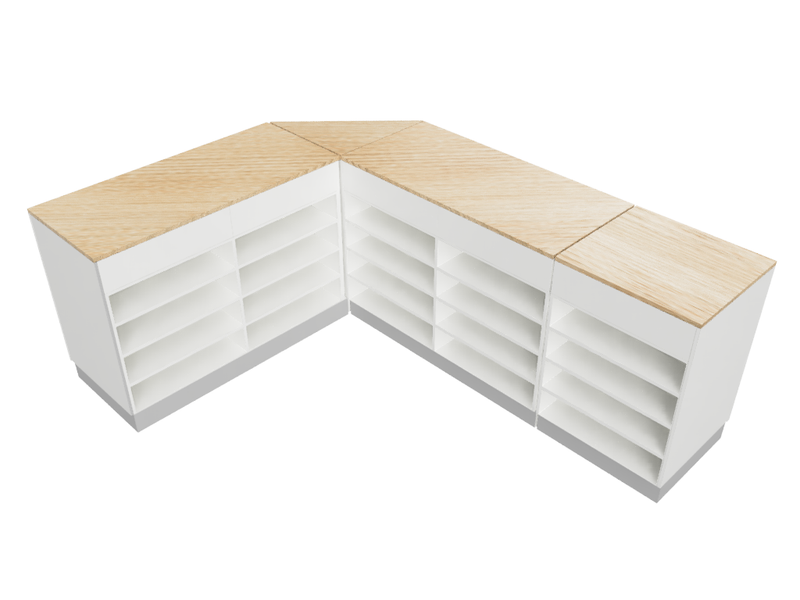 Flexi Counter Oak L- Shape