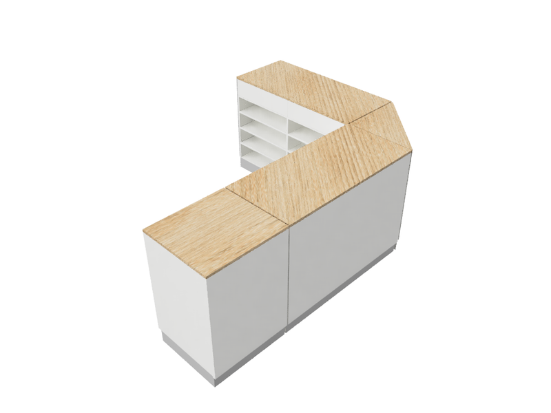 Flexi Counter Oak L- Shape