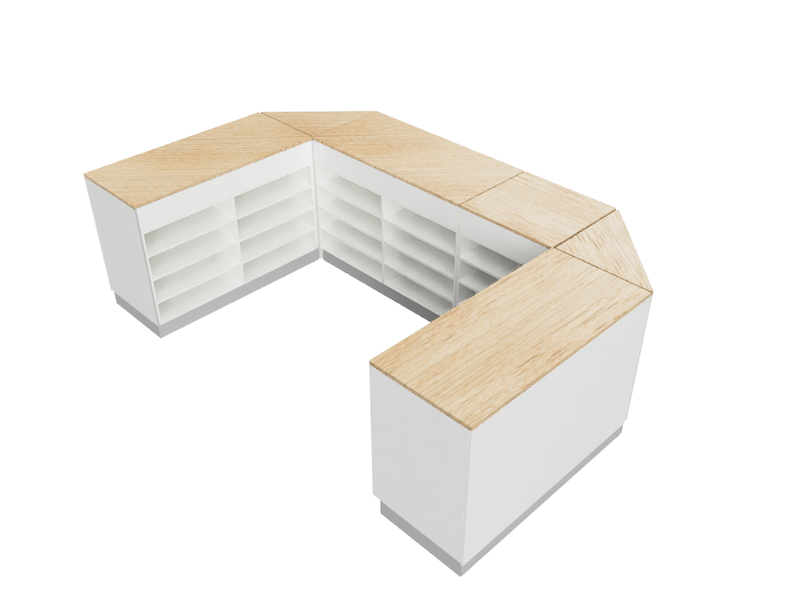 Flexi Counter Oak U-Shape