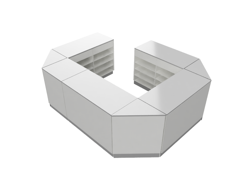 Flexi Counter  Grey Circle Shape