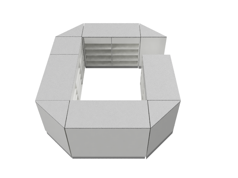 Flexi Counter  Grey Circle Shape